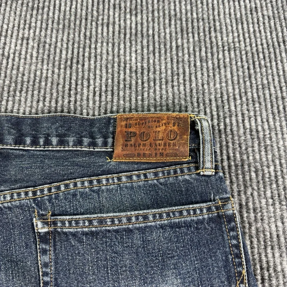 Polo Ralph Lauren Jeans Men 36x32 Antique Indigo Blue 100% Cotton Denim